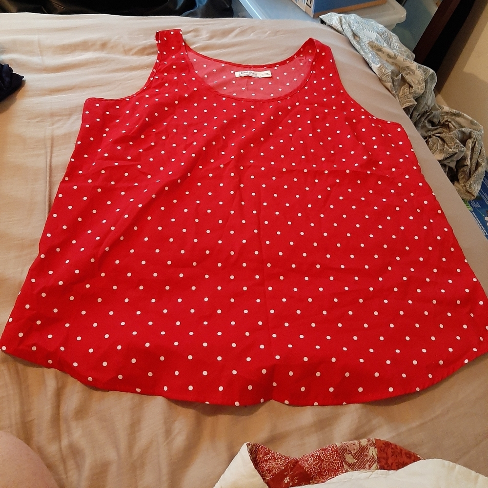 NWOT Faded Glory Red and White Polka Dot Tank